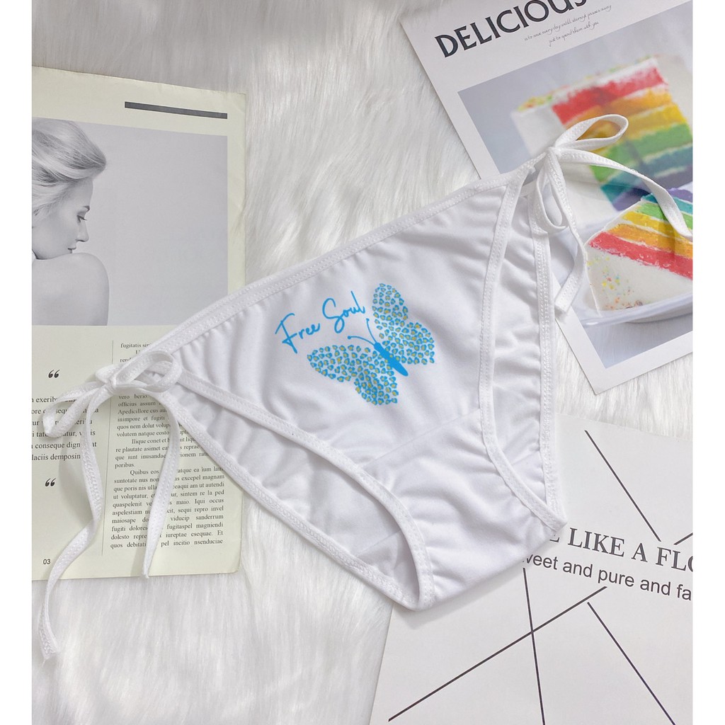 Sẵn hàng - Che tên sản phẩm - -Quần Lót Cotton Cột Dây FUCKME - CAMLUU99