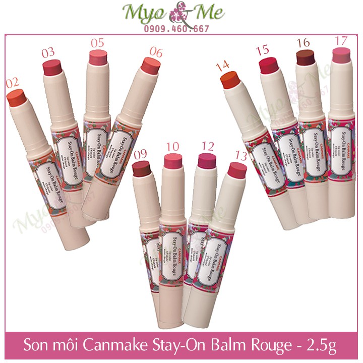 Son dưỡng màu chống nắng Canmake Stay-On Balm Rouge