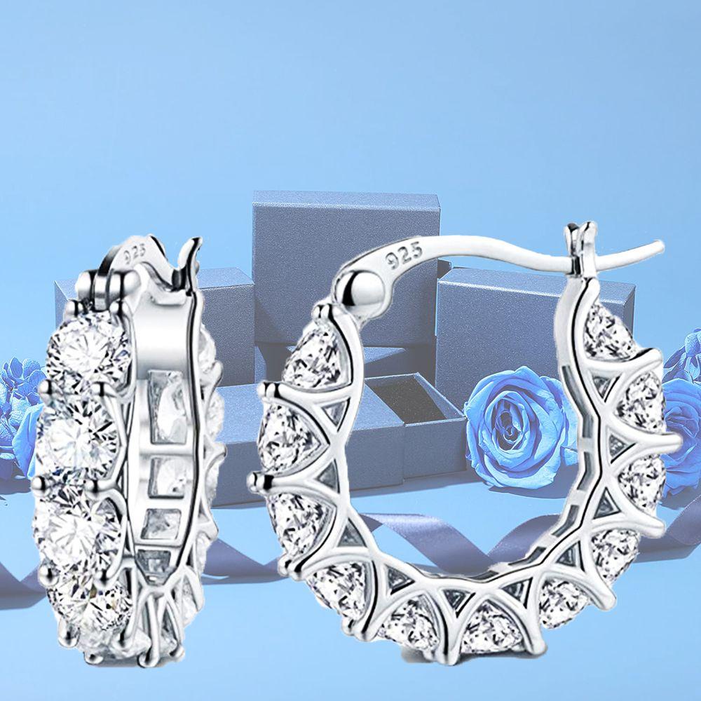 Bông Tai Dạng Vòng Phối Ren Sang Trọng Không Gây Dị Ứng