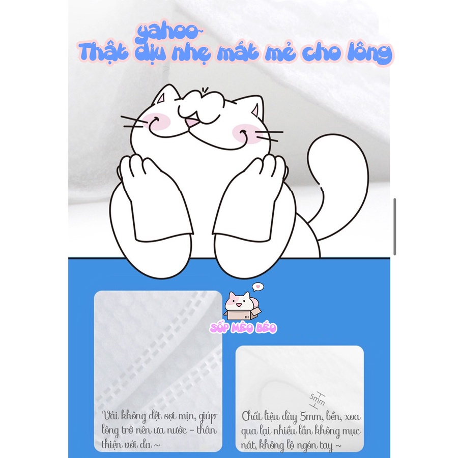 Bao tay tắm thơm không cần nước hãng NIKORO tiện lợi cho Mèo ghét tắm hoặc kiêng nước