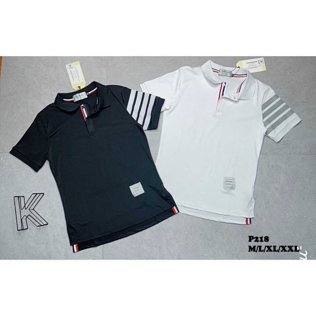 New 2022 Aó polo thom nam nữ vạch tay cao cấp vải cá sấu cotton phong cách trẻ trung