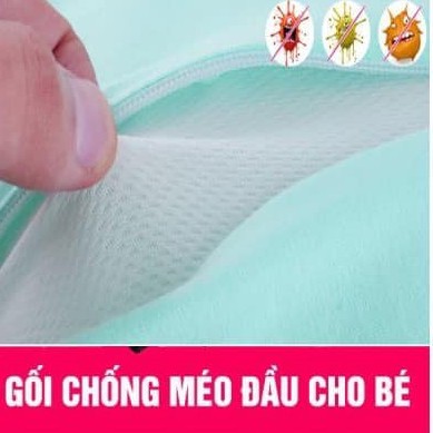 [QUÀ 25K]Gối Cao Su Non Cho Bé,Gối Chống Bẹp Đầu Cho Trẻ Sơ Sinh Chính Hãng AIKO,Tặng Rơ Lưỡi Silicon Trị Giá 25k Cho Bé