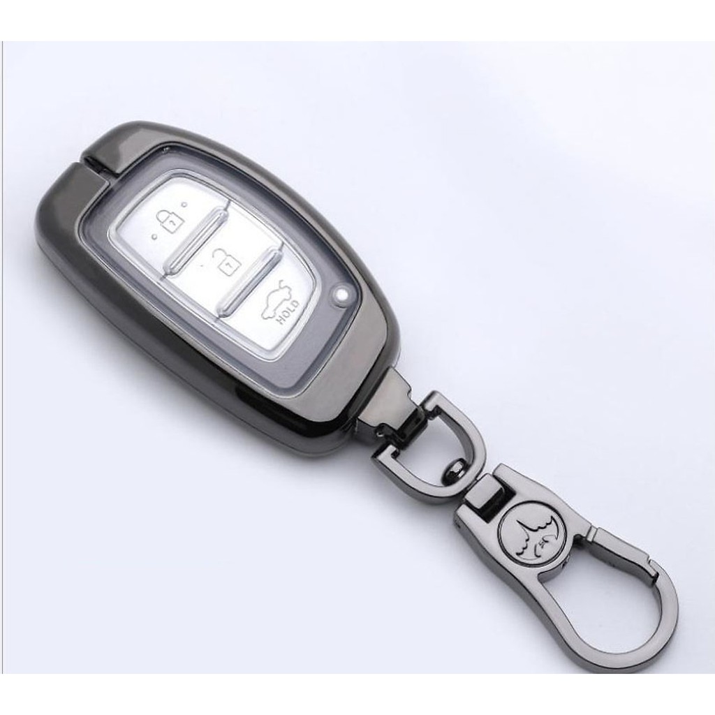 Bao da chìa khóa inox XE TUCSON 2016, ELANTRA, I10 - màu đen ready stock