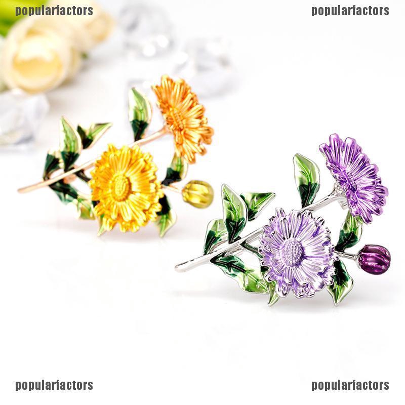 Bông Tai Tráng Men Hình Hoa Cúc Sáng Tạo Thanh Lịch