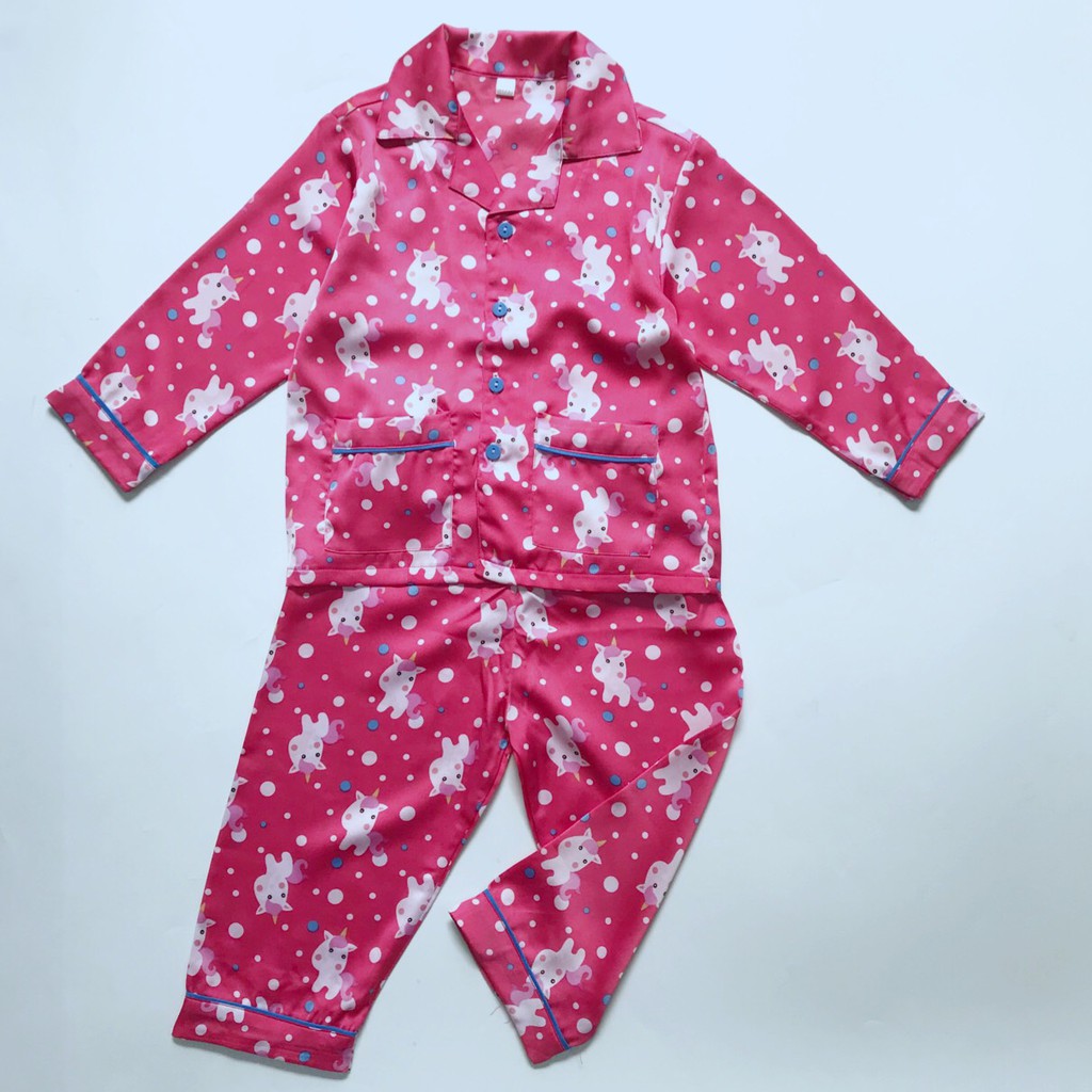 Pijama dài cho bé Lụa Satin mềm đẹp Nhiều mẫu hình thú đáng yêu 10-45kg