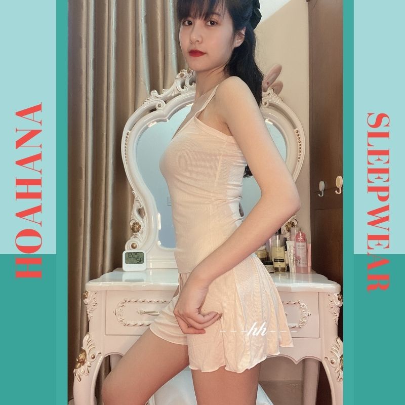 Bộ ngủ 2 dây thun tăm chất mát lạnh, Sét đồ ngủ hai dây sexxy co giãn TT - HOAHANA | BigBuy360 - bigbuy360.vn