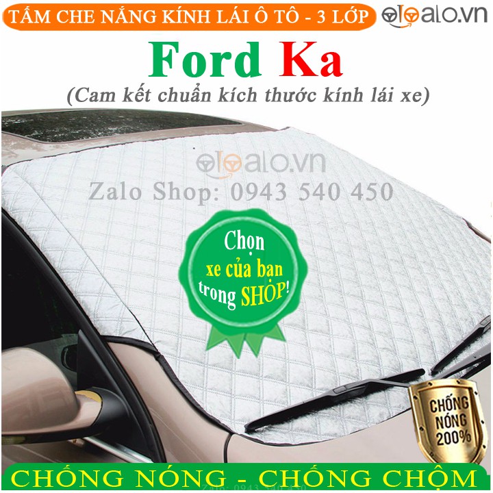 Tấm che chắn nắng kính lái ô tô Ford Ka 3 Lớp Cao Cấp Chắn Nắng Cản Nhiệt - OTOALO