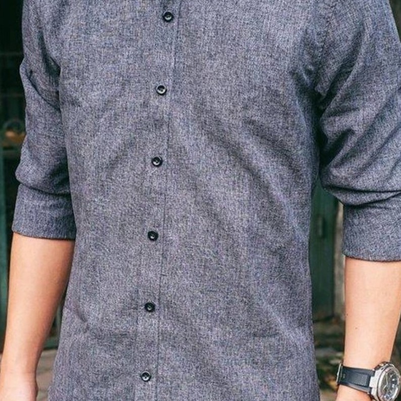 Áo sơ mi đũi CỔ TÀU màu Xám Tiêu , áo sơ mi nam chất vải đũi cao cấp (SMTD) | BigBuy360 - bigbuy360.vn