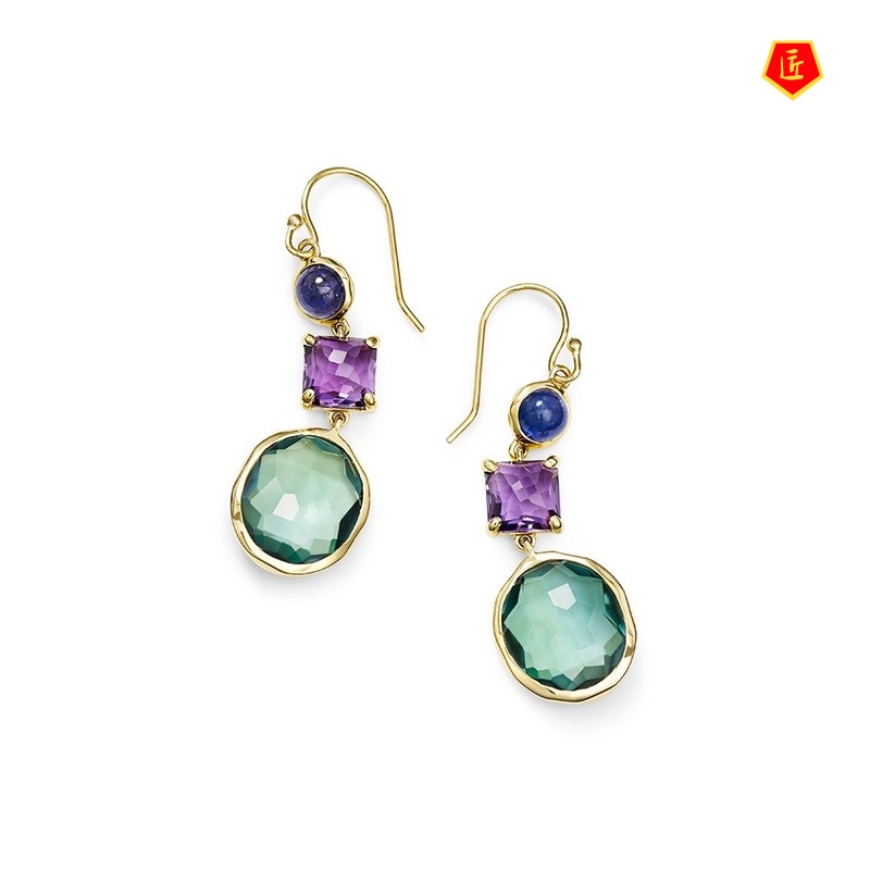 Bông Tai Mạ Vàng 18k Đính Đá Thời Trang