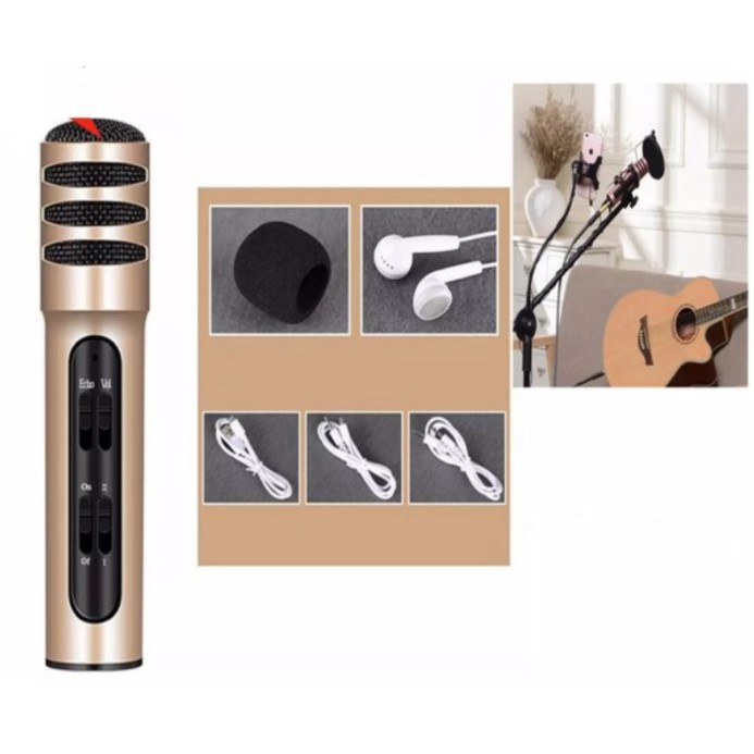 Combo Trọn Bộ Micro Thu Âm Livestream C7 Micro Hát Karaoke Điện Thoại Micro Hát Karaoke - Livestream - Thu Âm C7 Trên Đi