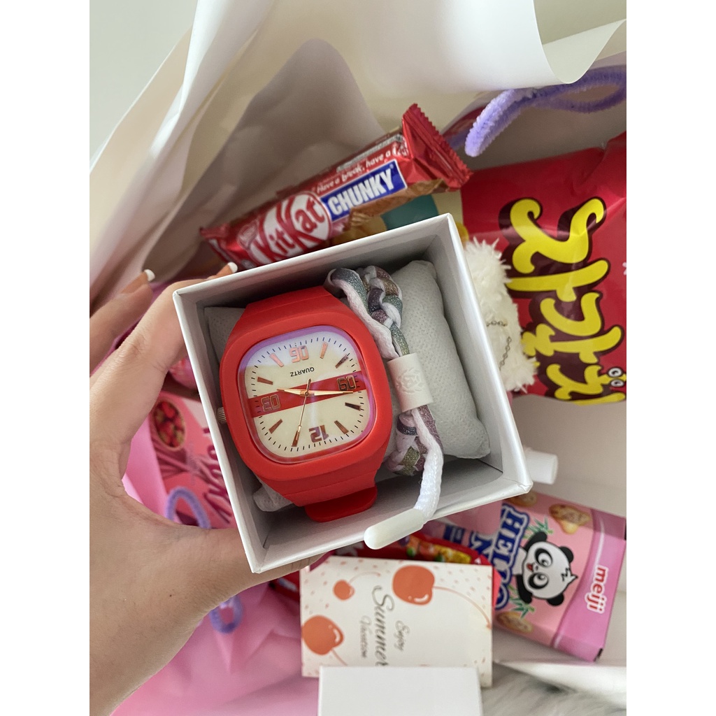 Đồng Hồ Winner Kèm Hộp Mặt Vuông Nhỏ Chống Thấm Nước Phong Cách Retro Chất Lượng Cao