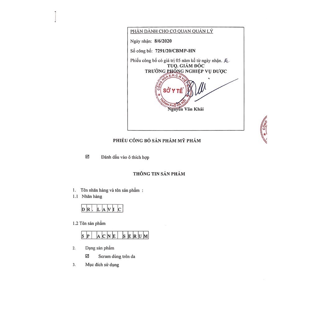 Serum chăm sóc da Dr.Lavic 5P Ance Serum thông tuyến bã tái tạo tuyến bã nhờn loại bỏ mụn công nghệ USA 10ml DR907