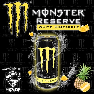 Nước Tăng Lực Monster Energy Reserve White Pineapple Đen Vàng - Vị Thơm Trắng 473ml Mỹ
