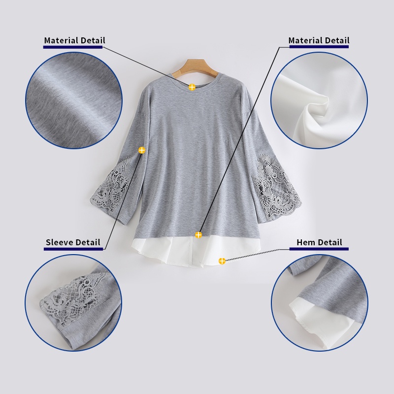 Zanzea Áo Kiểu Phối Ren Màu Tương Phản Thời Trang Cho Nữ