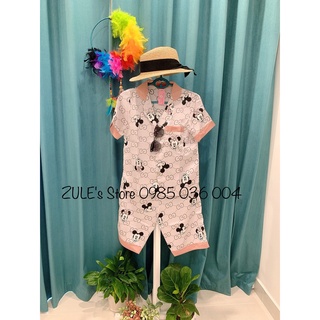 Bộ ngủ Pyjama quần lửng chất liệu lụa cao cấp
