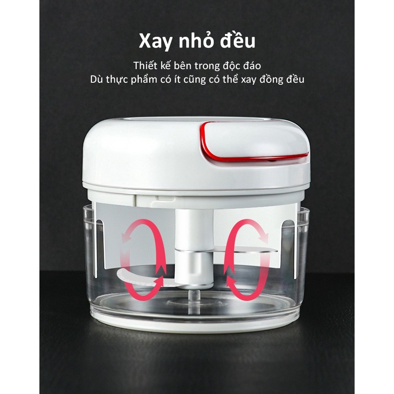 Máy xay tỏi ớt mini cầm tay-Máy xay tỏi ớt thịt cá..Mini cầm tay có dây kéo tiện lợi