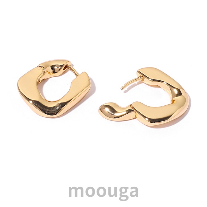 Nhẫn Kim Loại Bóng Đơn Giản Tinh Tế Phong Cách Cơ Bản Niche Moouga / ins