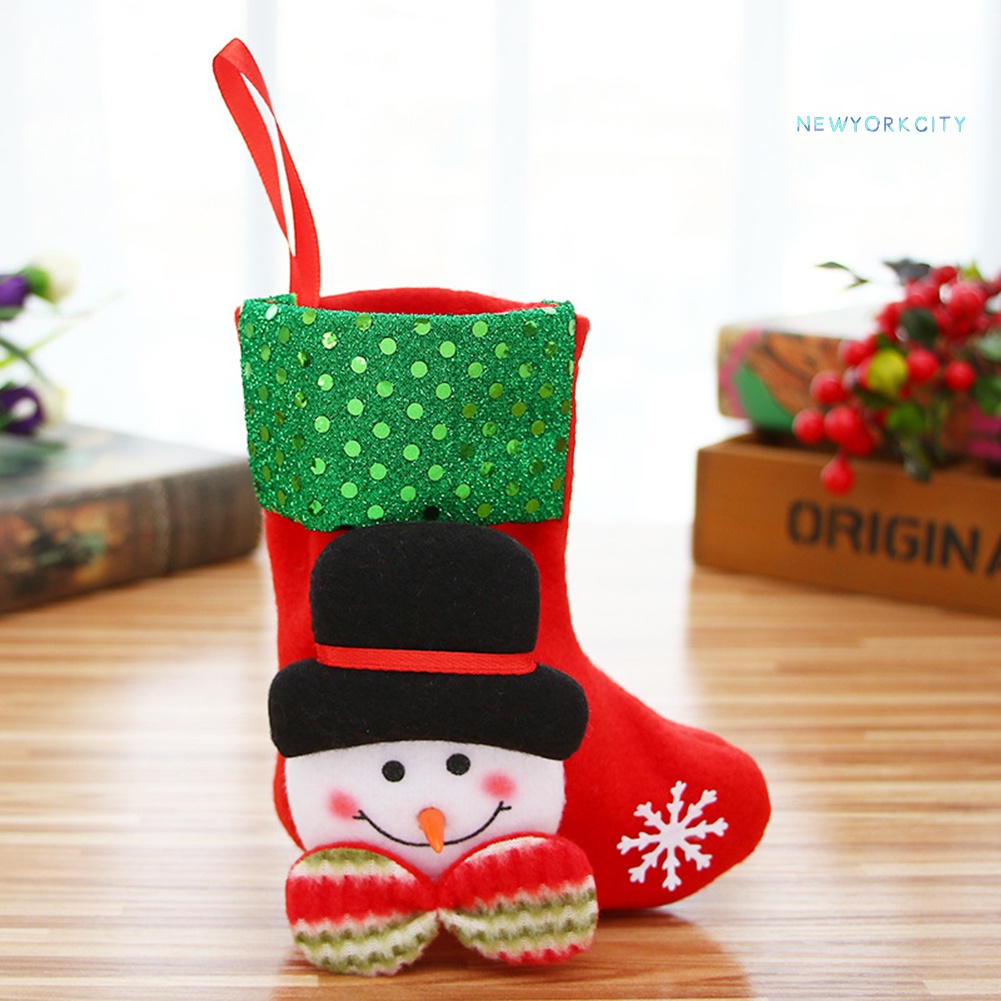 Vớ Treo Trang Trí Cây Thông Giáng Sinh Hình Ông Già Noel Tuần Lộc Gấu Người Tuyết