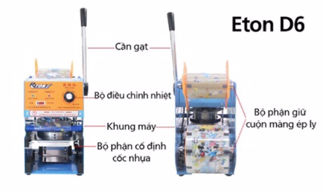 MÁY DẬP NẮP CỐC NHỰA, MÁY DÁN MIỆNG LY ET-D6