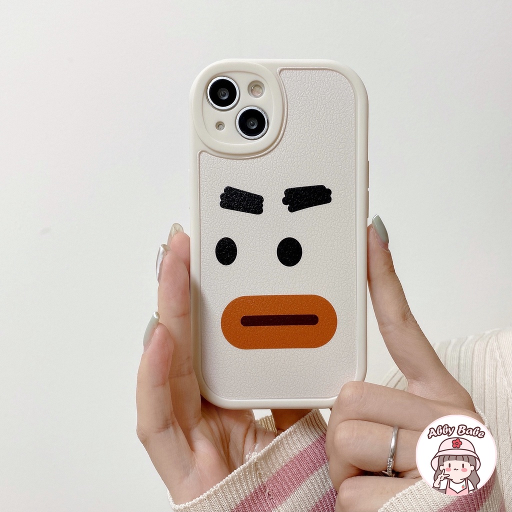 Ốp Điện Thoại TPU Mềm Phối Da Mặt Nhám Họa Tiết Biểu Tượng Cảm Xúc Kiểu Hàn Quốc Cho Iphone 11 7Plus 13 12 11 Pro Max X XS 12 13 XR