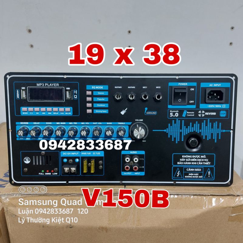 Mạch Loa Kéo 40 Đôi Reverb DSP V250B 19x38 Nguồn Xuyến