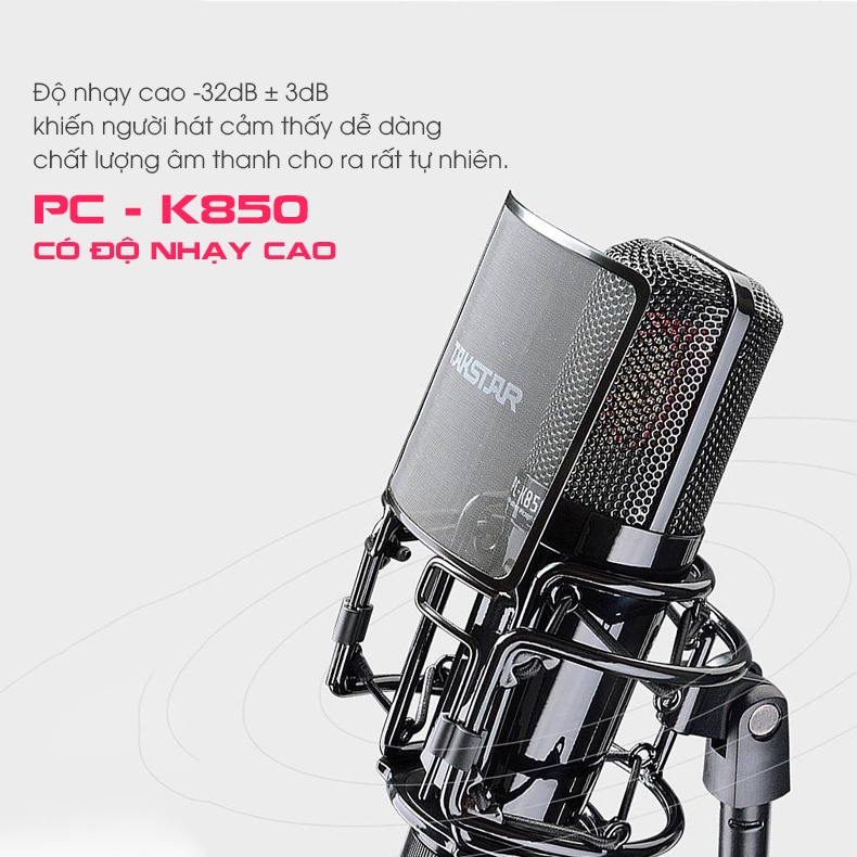 Mic Thu Âm Cao Cấp TAKSTAR PC-K850 Hát Karaoke, Livestream, Bán hàng, Streamer, Bảo Hành 12 Tháng