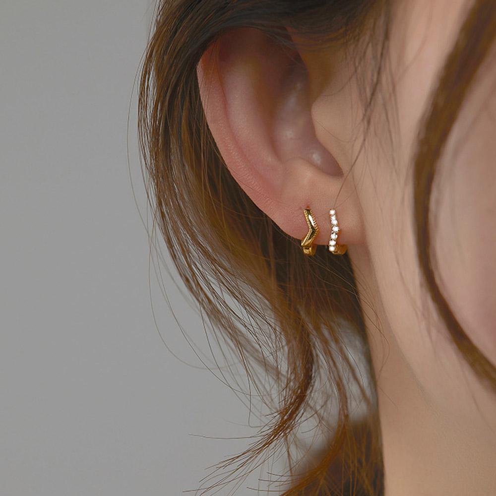 Bông Tai Dạng Vòng Nhỏ Lấp Lánh Cho Nam Và Nữ|Bông Tai Helix CZ Che Sụn Tai