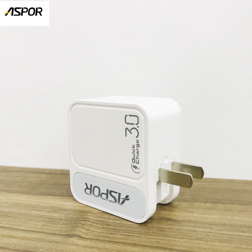 ⚡️18W - 3.0A⚡️Củ sạc nhanh ASPOR A828 - Quick charge 3.0 cho iphone samsung tự ngắt Dock sạc nhanh cho thiết bị điện tử