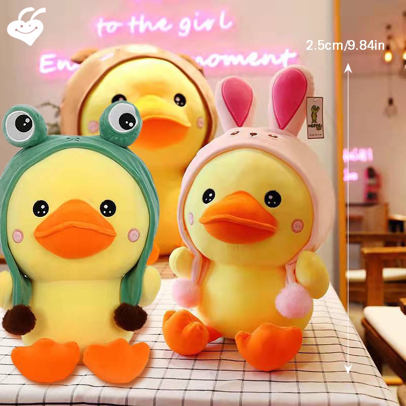 Đồ chơi nhồi bông Hình Vịt Vàng Hoạt Hình 25cm Cho Bé Gái