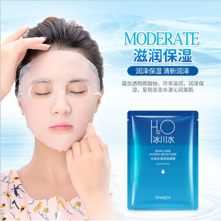 Mặt nạ giấy dưỡng da mụn cấp ẩm cấp nước thải độc H2O Images Nội địa Trung cho Nam cho Nữ