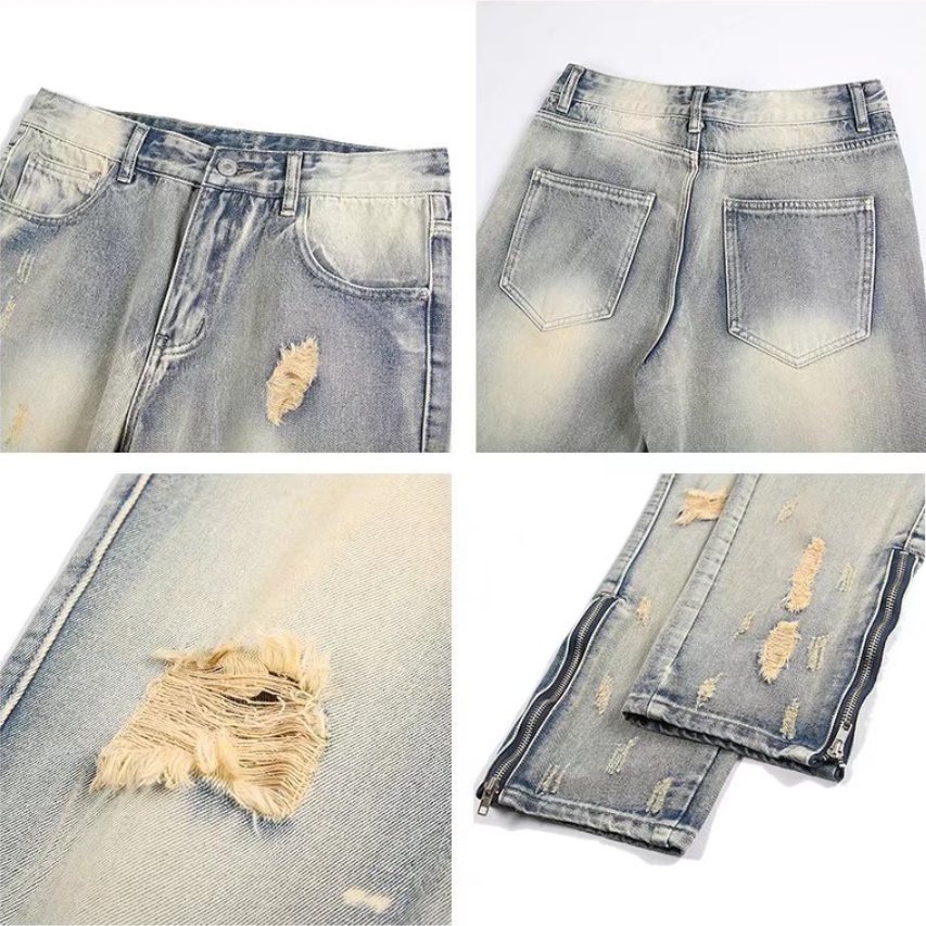 Quần Jeans Nam Dáng Rộng quần jean nam ống suông Phong Cách Thời Trang quần jean nam co giãn  Hàn Quốc quần bò nữ quần ống suông