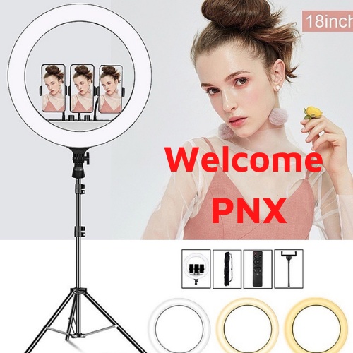 Đèn livestream 45cm hỗ trợ bán hàng, make up kèm gậy 2m1 với 3 chế độ sáng