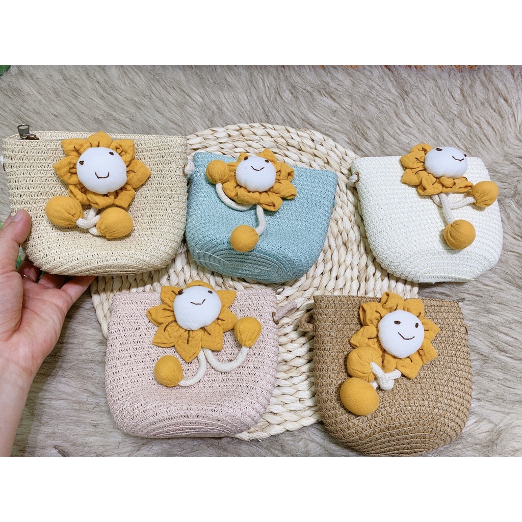 Túi cói đeo chéo cho bé gái dễ thương 1- 6 tuổi