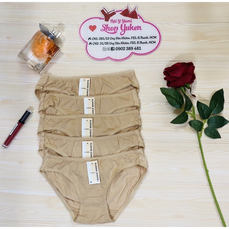 Combo 5 quần lót học sinh trơn. quần lót nữ sinh cotton valizer