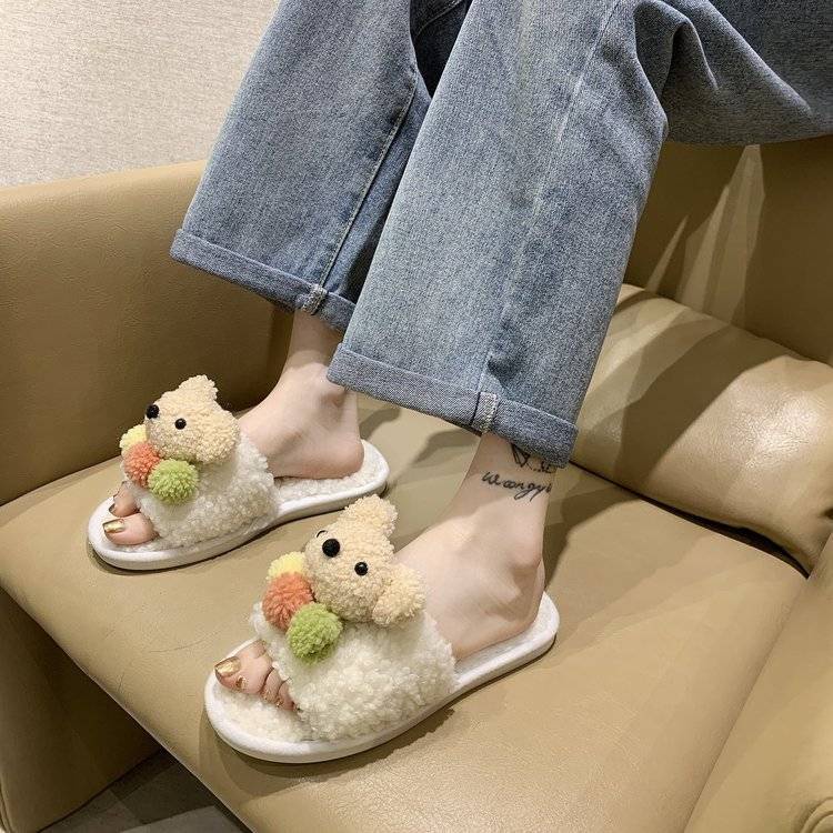Dép Bông Đi Trong Nhà Mùa Đông Phong Cách Mới Dễ Thương Cho Nữ