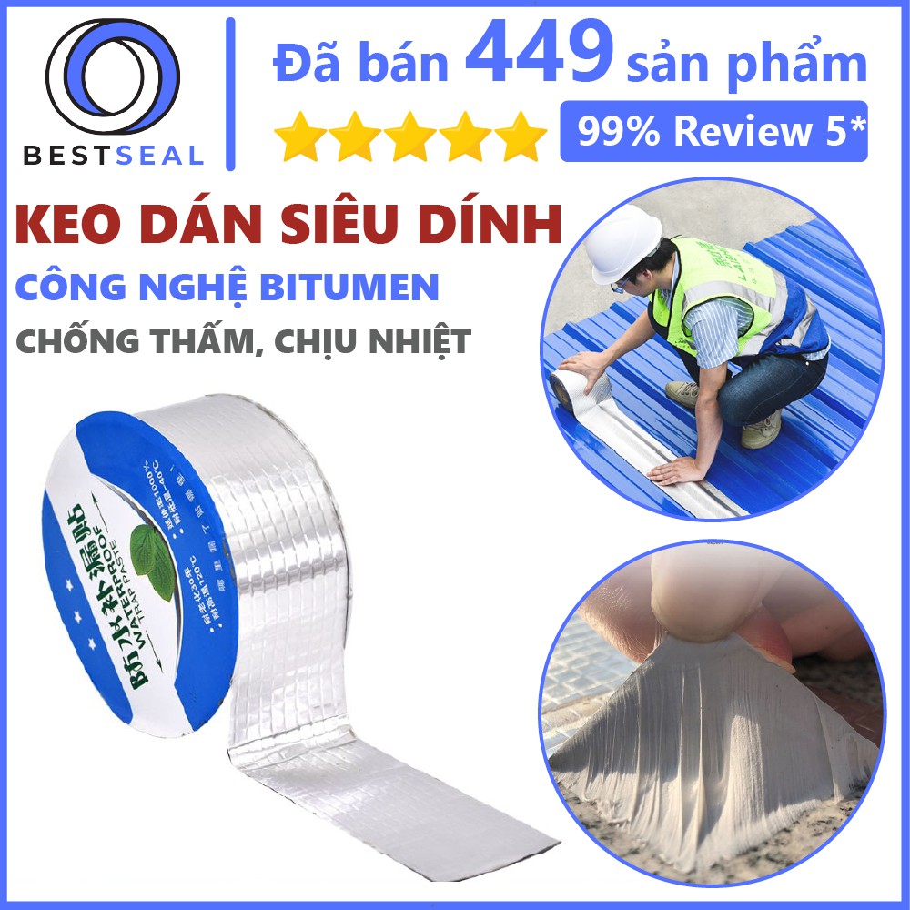 Băng Keo Siêu Dính Đa Năng Rộng 5cm/10cm, Miếng Dán Chống Thấm Cho Tường, Keo Dán Trần Nhà, Mái Tôn, Ống Nước Siêu Dính