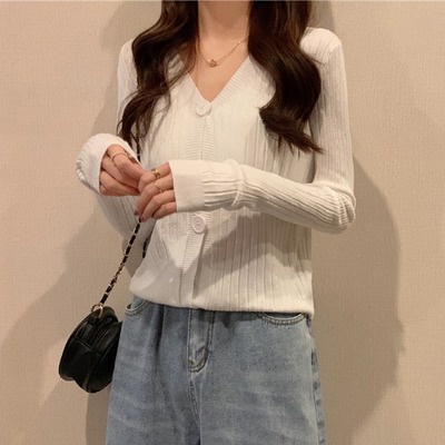 Áo Khoác Cardigan Dệt Kim Cổ Tim Xinh Xắn Cho Nữ Chất Len Tăm Phong Cách Ulzzang Hàn Quốc Nhiều Màu | WebRaoVat - webraovat.net.vn