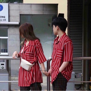 Sơ mi kẻ sọc lửng tay (ảnh chụp thật)