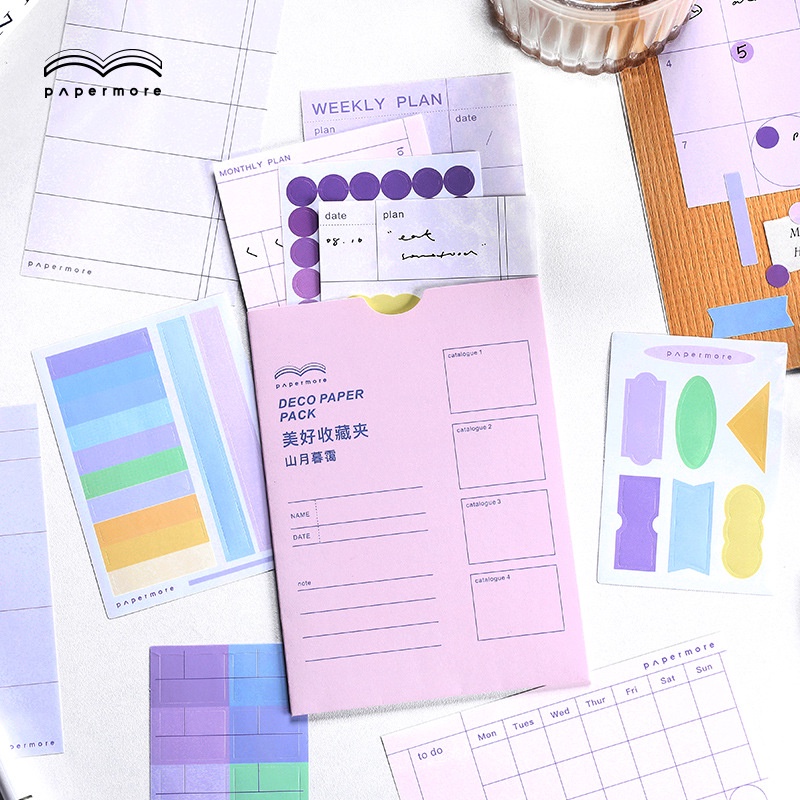 Miếng dán kèm giấy ghi chú lên kế hoạch trang trí sổ tay/tạp chí