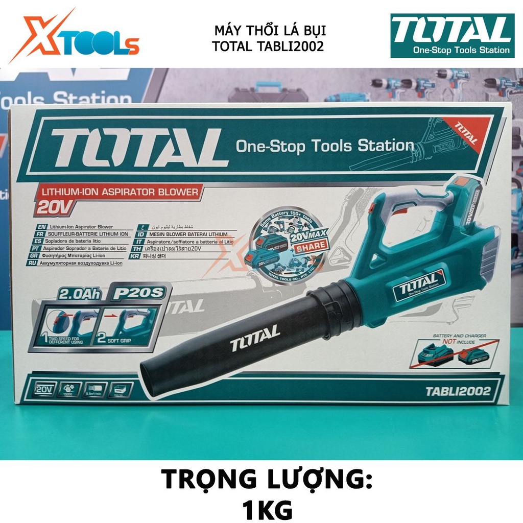 Máy thổi bụi dùng pin Total TABLI2002 máy thổi lá cầm tay Điện thế pin 20V loại cầm tay, tiện dụng [XSAFE][XTOOL]