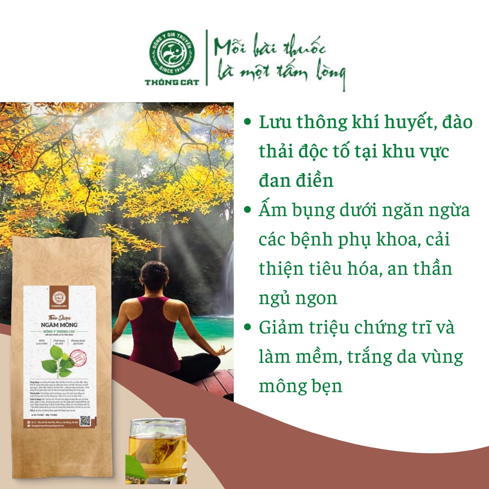 Túi lọc Ngâm Mông Đông y gia truyền Thông Cát  Giảm đ.au, giảm ng.ứa, teo nhanh b.úi t.rĩ. Bịch 20 gói lọc.