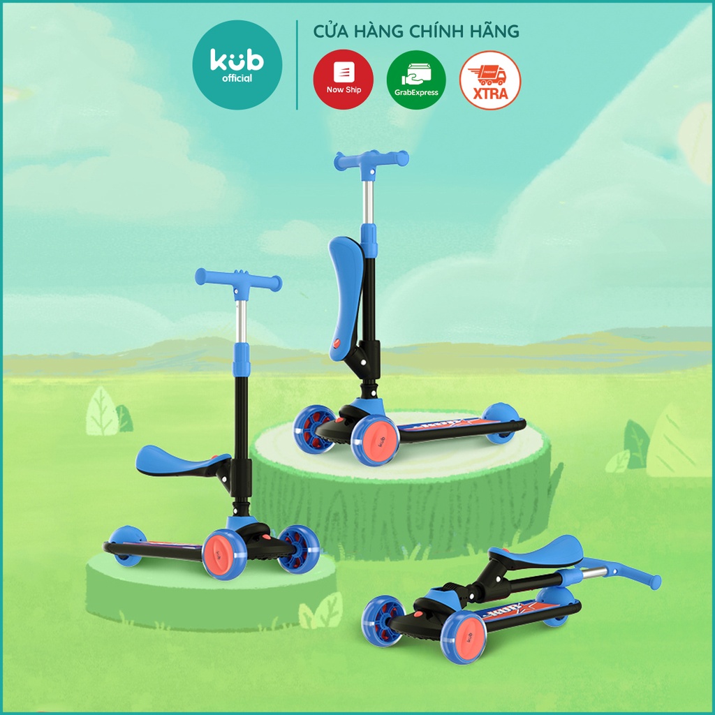 Xe trượt Scooter cao cấp 3 trong 1 KUB, xe trượt cho bé 3 bánh phát sáng vĩnh cửu có thể gấp gọn chịu lực 50kg