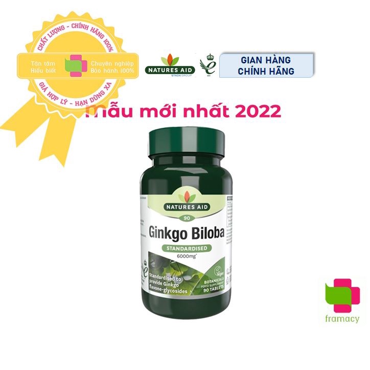 Viên uống bổ não Healthy Care/Natures Aid Ginkgo Biloba, Úc (100/90viên) tăng tuần hoàn máu não, tăng nhận thức, trí nhớ