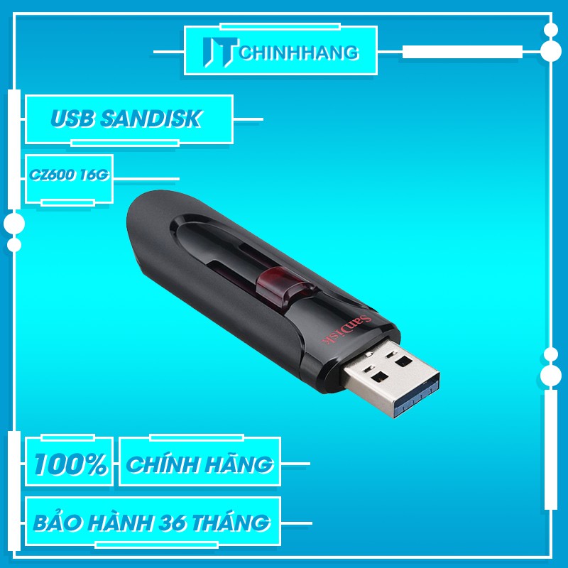 [Mã ELFLASH5 giảm 20K đơn 50K] USB SANDISK 16GB CZ600 - Hàng Chính Hãng