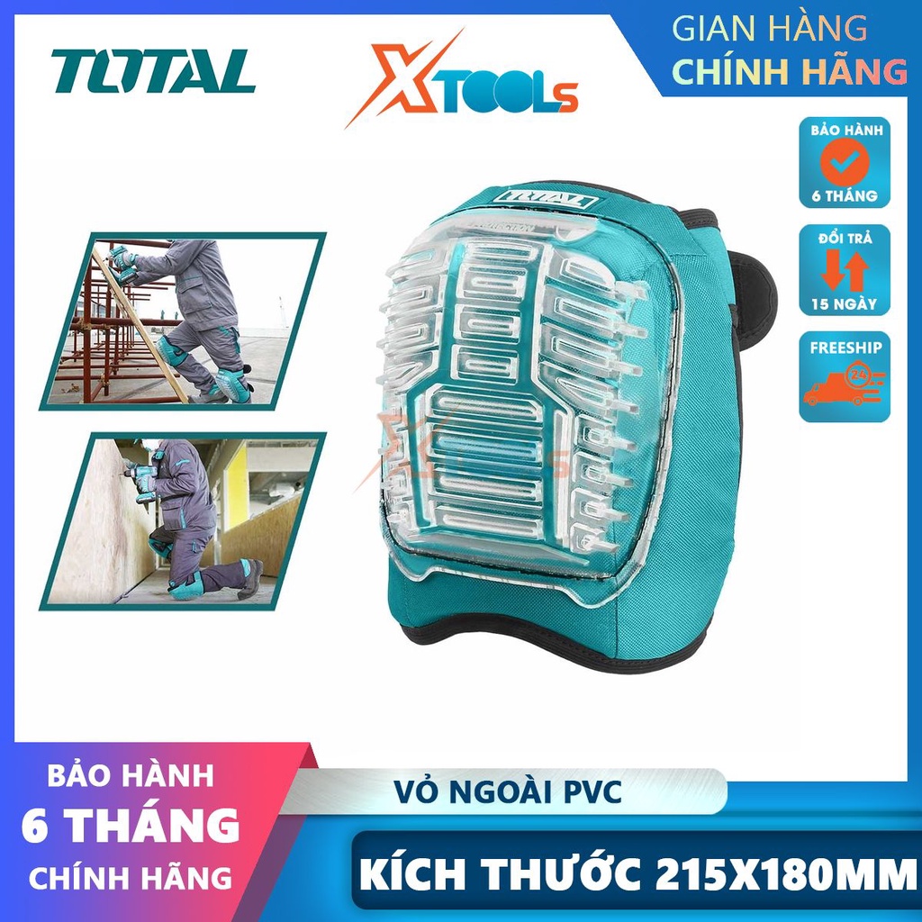 Miếng đệm bảo vệ đầu gối Total THKPT0201,vỏ ngoài PVC giúp chống va đập tối đa, hai dây đai đàn hồi [CHÍNH HÃNG][XTOOLS]