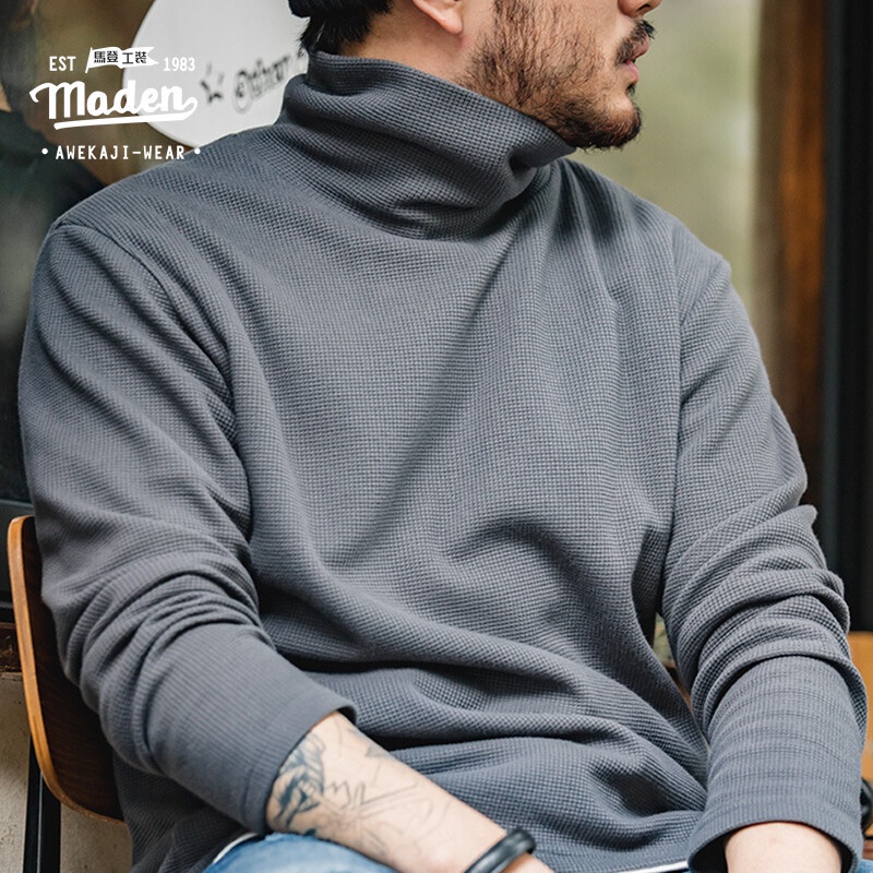 Maden Workwear Men's American Casual Long Sleeve T-Shirt
