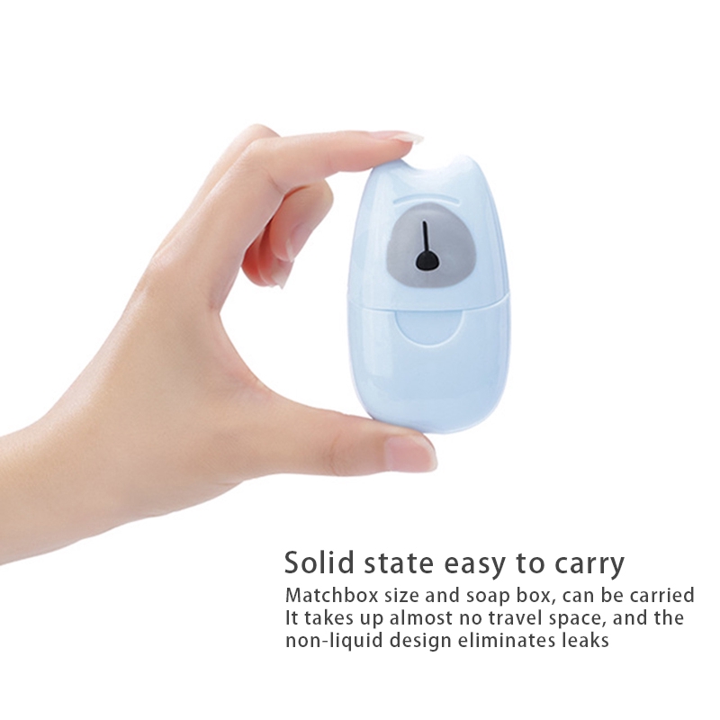 Hộp 50 Tờ Xà Phòng Giấy Mini Dùng Một Lần Tiện Lợi Khi Đi Du Lịch Có Hộp Đựng