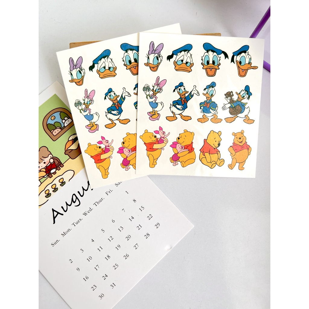 Hình Xăm Dán Giả Nước Hoạt Hình Snoopy Gấu Pooh Vịt Donald Màu Sắc