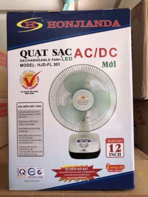 (Bảo hành 8th) QUẠT TÍCH ĐIỆN HONJIANDA CHÍNH HÃNG (loại 2 bình, có video hình tiếp) | BigBuy360 - bigbuy360.vn