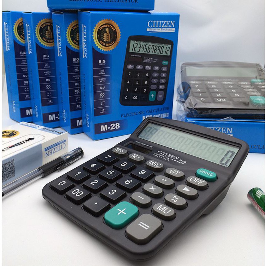 Máy tính 12 số để bàn có pin kèm theoDuashop